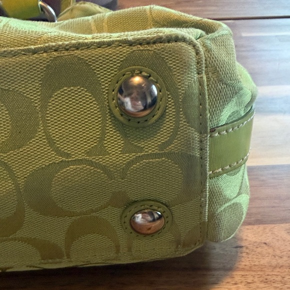 Coach Lime Green Signature Shoulder Bag - Picture 8 of 16